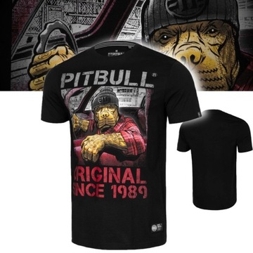 PITBULL T-SHIRT KOSZULKA MĘSKA NADRUK DRIVE BAWEŁNA REGULAR 190g CZARNA 3XL
