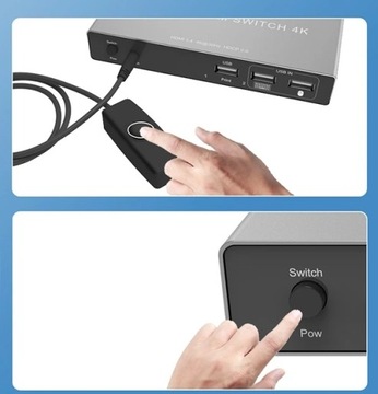 KVM-КОНСОЛЬ Переключатель HDMI 2.1 4K 120 Гц 8K 2 КОМПЬЮТЕРА - 1 МОНИТОР