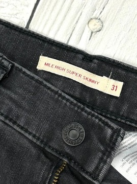 LEVIS MILE HIGH SUPER SKINNY Jeansy Rurki Damskie z Wysokim Stanem W31 L32