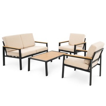 Meble ogrodowe zestaw aluminiowych stolik sofa fotele 4 osobowy na taras