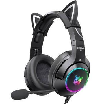 ИГРОВЫЕ НАУШНИКИ ONIKUMA K9 RGB С КОШАЧЬИМИ УШАМИ И УШАМИ С МИКРОФОНОМ