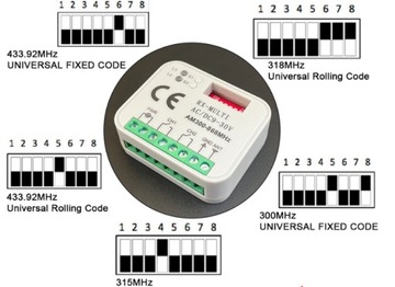 УНИВЕРСАЛЬНЫЙ ПРИЕМНИК РАДИОПРИЕМНИК-КОНТРОЛЛЕР 300-868МГЦ ДЛЯ ПРИВОДА ВОРОТ