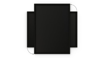 Доска меловая черная 70х50 см, деревянная рама, ЧЕРНЫЙ ЭКО