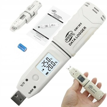 REJESTRATOR TEMPERATURY WILGOTNOŚCI HIGROMETR USB PROGRAM PC XLS DATA LOGER
