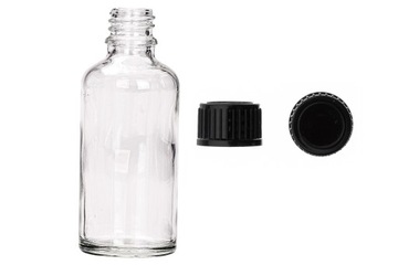 Butelka szklana bezbarwna 100 ml z nakrętką czarną