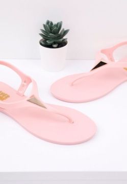РОЗОВЫЕ ЖЕНСКИЕ САНДАЛИИ ШЛЕПАНКИ НА ПЛОСКОЙ ПЛОСКОЙ РЕЗИНЕ, УДОБНЫЕ САНДАЛИИ MELISKI РЕЗИНОВЫЕ