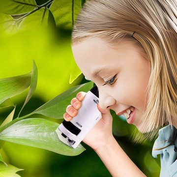 Карманный микроскоп Zoom 60 и 120 с подставкой для образцов и держателем для телефона.