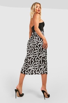 W1O1 АСИММЕТРИЧНАЯ АТЛАСНАЯ ЮБКА, УЗОР BOOHOO 34