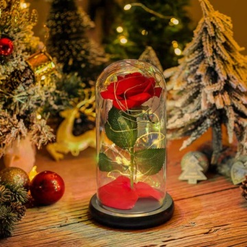ВЕЧНАЯ РОЗА В КРАСНОМ СТЕКЛЕ В ПОДАРОЧНОЙ КОРОБКЕ