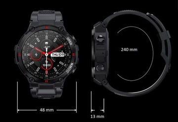 WOJSKOWY ZEGAREK SMARTWATCH PULSOMETR ROZMOWY POLSKIE MENU MOCNA BATERIA