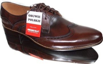 -40% MOSKAŁA skórzane półbuty meskie brąz 43