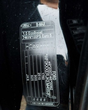 Ford B-MAX 1.0 EcoBoost 100KM 2015 Ford B-MAX Ford B-MAX Benzyna 100KM, zdjęcie 12