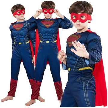 SUPERMAN STRÓJ KARNAWAŁOWY DLA CHŁOPCA NA BAL PRZEBIERAŃCÓW 134 / 140