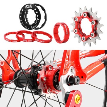 1-скоростной велосипед, зубчатая кассета Fixie Gear 17T, адаптер Freehub, красная звездочка