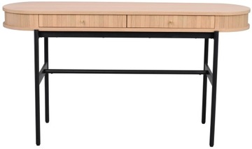 Biurko z szufladami naturalne nogi czarne 142x47