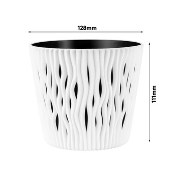 ДЕКОРАТИВНЫЙ ЦВЕТОЧНЫЙ ГОРШОК С БЕЛОЙ КРЫШКОЙ