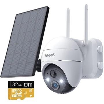 KAMERA SOLARNA ZEWNĘTRZNA OBROTOWA IP WIFI 2K 3MPX 32GB + DO MONITORINGU