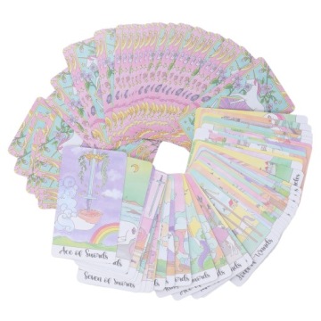 НАБОР КЛАССИЧЕСКИХ КРИСТАЛЬНЫХ КАРТ ТАРО ЕДИНОРОГА 78 КАРТ