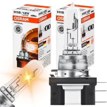 2X OSRAM ŻARÓWKI H15 ORIGINAL LINE 3200K BARDZO MOCNE OEM MIJANIA DŁUGIE