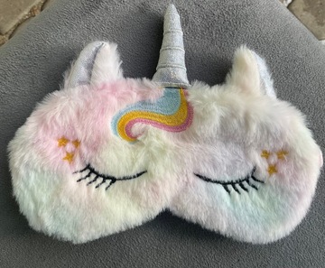 МАСКА ДЛЯ СПАНИЯ ДЛЯ ГЛАЗ РАССЛАБЛЯЮЩАЯ ЕДИНОРОГ РОЗОВЫЙ ПЛЮШ