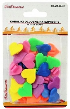 РАЗНОЦВЕТНЫЕ БУСИНЫ С ВЕЛОСИПЕДНЫМИ СПИЦАМИ - ВЕЛОСИПЕДНОЕ КОЛЕСО - СЕРДЕЧКИ 30 ШТ.