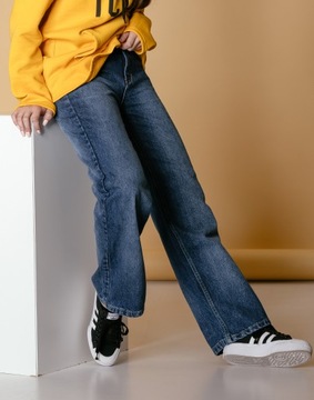 Szwedy Szerokie Spodnie Damskie Flare Jeans J89 34