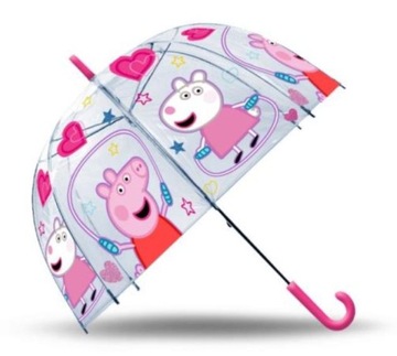 Parasol Parasolka Świnka Peppa Przeźroczysta 48 cm