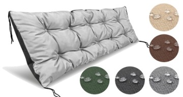 Садовая подушка 120x40 см для скамейки-качалки из поддона, водонепроницаемая, светло-серая