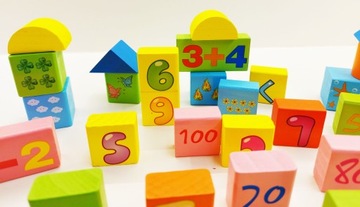 Деревянные брусочки в ведре-сортировщике, 50 шт.