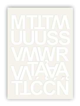 Самоклеящиеся буквы белого цвета с алфавитом и цифрами 50 мм.