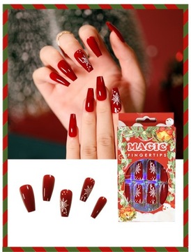 ИСКУССТВЕННЫЕ НОГТИ, РОЖДЕСТВЕНСКИЕ ЗИМНИЕ СОВЕТЫ, 24 ШТ.