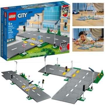 KLOCKI LEGO CITY PŁYTY DROGOWE ASFALT SKRZYŻOWANIE PREZENT DLA 5,6,7 LATKA