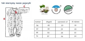 3pak PAJACYK NIEMOWLĘCY PAJAC BAWEŁNIANY r.62 BEIGE / FOX / STARS