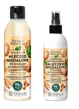 BARWA NATURAL ZESTAW MIGDAŁOWY SZAMPON 300ml + ODŻYWKA SPRAY 200ml