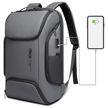 Wodoodporny PLECAK biznesowy BANGE na LAPTOPA USB