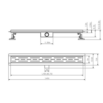 ODPŁYW LINIOWY DL01 FIX G1 CZARNY 50 CM