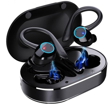 БЕСПРОВОДНЫЕ СПОРТИВНЫЕ НАУШНИКИ BLUETOOTH С МИКРОФОНОМ POWERBANK