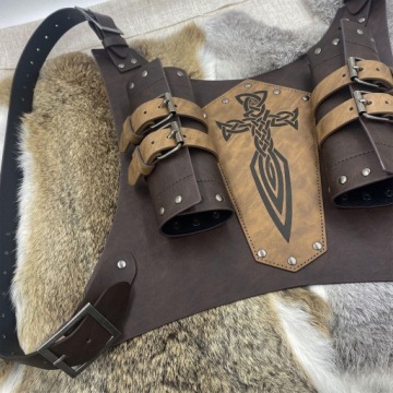 Ремень для меча Back Sword Frog Ремень для меча Back Sword Shoulder Frog Adjustable Sword Brown