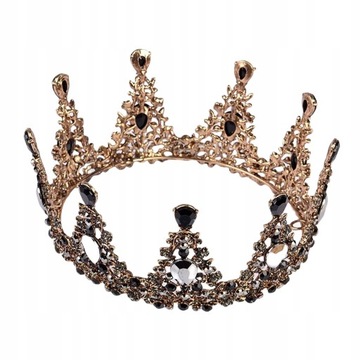 Księżniczka Elegancka Korona Tiara Korona Czarna