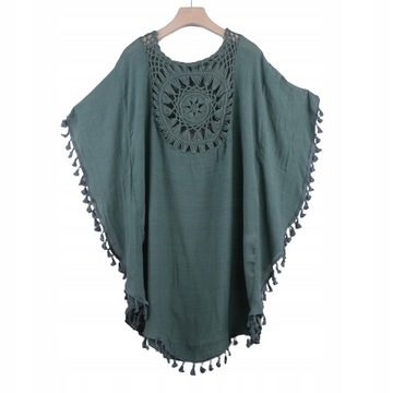 БОХО ТУНИКА ДЛЯ ПЛЯЖА, ВОЗДУХ, СВОБОДНАЯ КЕПКА ПАРЕО