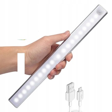 Lampa z czujnikiem ruchu bezprzewodowa lampka typ C ładowanie 30cm