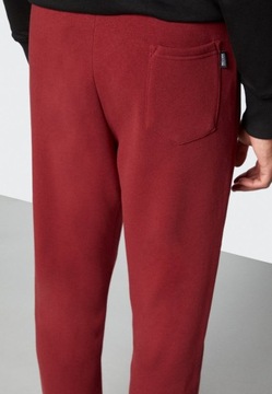 Spodnie dresowe bordowe ciepłe z kieszeniami Only & Sons XL