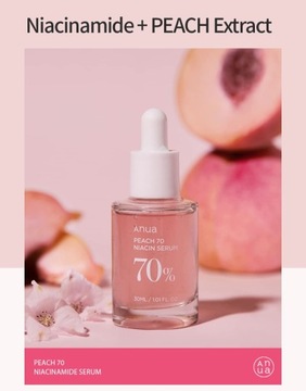 Anua Peach 70% ниацинамидная сыворотка 30 мл / осветляющая увлажняющая сыворотка для лица