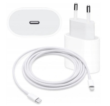 ORYGINALNA SZYBKA ŁADOWARKA DO IPHONE KOSTKA 20W + KABEL 1M / USB-C IPHONE