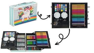 ZESTAW DO MALOWANIA RYSOWANIA ARTYSTYCZNY DLA DZIECI WALIZKA PREZENT GRATIS