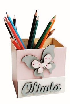 Pudełko organizer na biurko literki imię dziecka