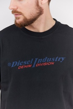DIESEL Czarny t-shirt męski z granatowym logo r L