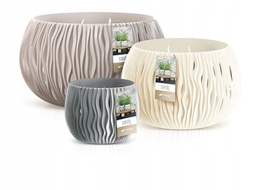 Цветочный горшок + вставка SANDY BOWL DSK370 кремовый