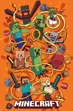 Minecraft Swirls - plakat 61x91,5 cm