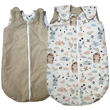 ŚPIWOREK do spania dla noworodka 1.5 TOG całoroczny bawełna 100% 75 x 43 cm